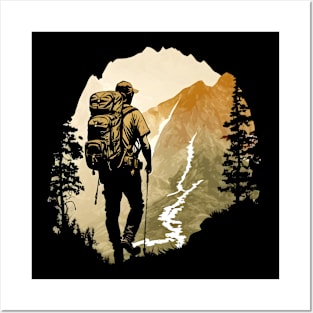 Summer Hiking Mountain Scene Posters and Art